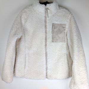 NWT Boundless North Womens Faux Fur Sherpa Jacket Coat Ivory Size Large‎